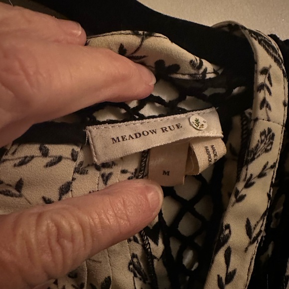 Meadow Rue Black and Cream Patterned Blouse - Picture 4 of 4